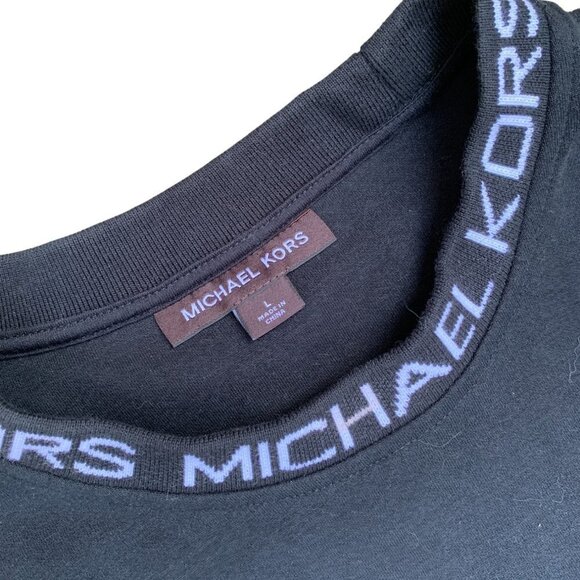 MICHAEL Kors Logo Tape Cotton Blend Sweater Large - Picture 3 of 5
